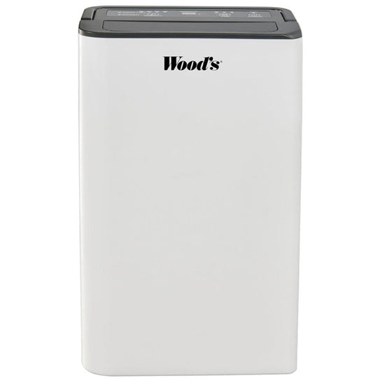 Woods MDK13 Dehumidifier shown front view win off white from Bright Air