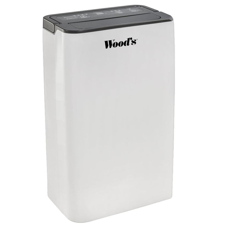Woods MDK13 Dehumidifier shown side angle from Bright Air
