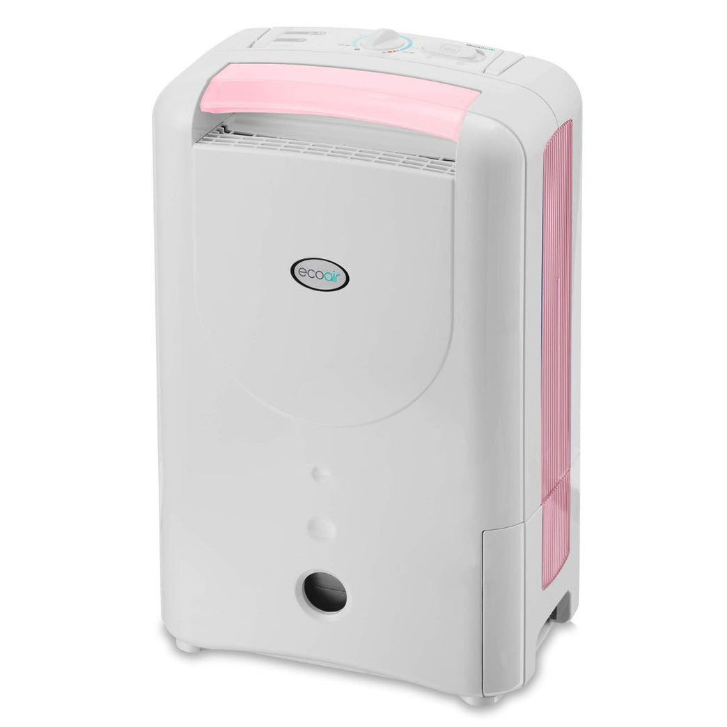 DD1 Simple MK3 PINK 7.5 Desiccant Dehumidifier with antibacterial filter shown full front view from Bright Air