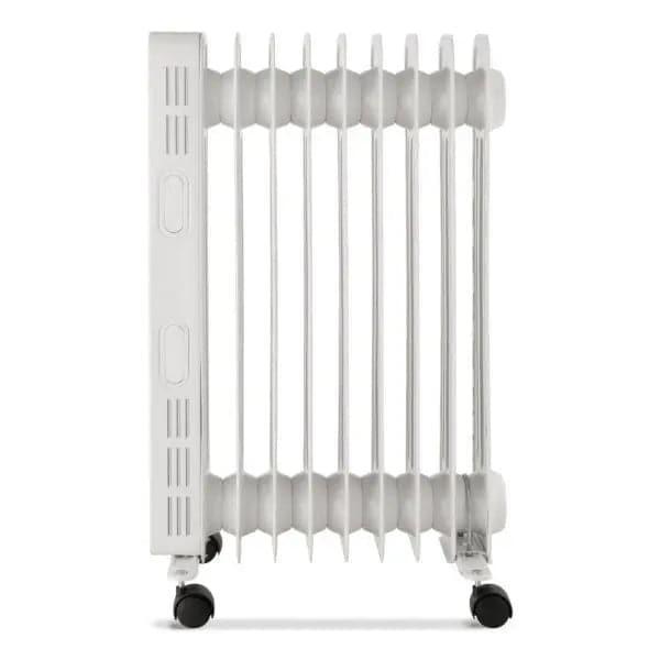 Side view of 2kW Digital Oil Filled Radiator in White