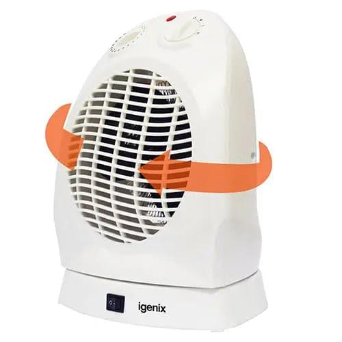 Igenix IG9021 2kW Upright Oscillating Fan Heater in White
