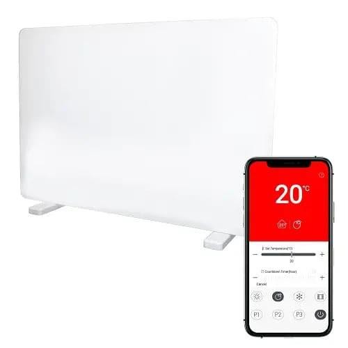 WIFI 2KW Smart Glass Panel Heater in White