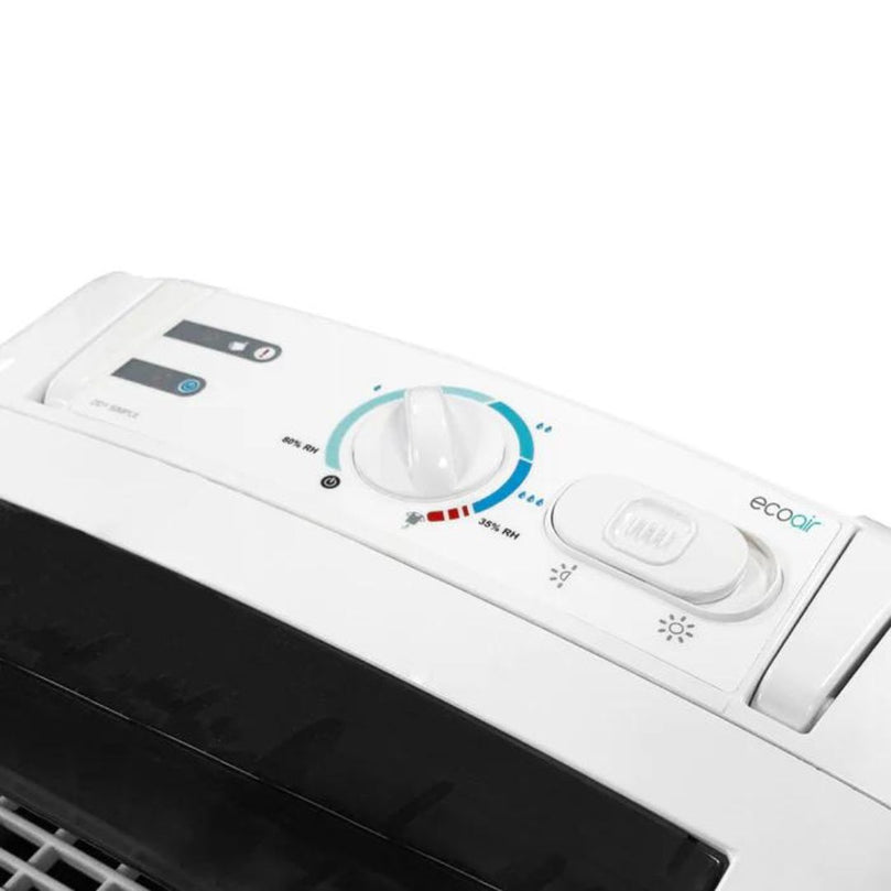 DD1 Simple MK3 BLACK 7.5 Desiccant Dehumidifier with antibacterial filter showing top controls from Bright Air