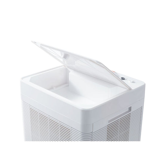 Masterkool iKOOL 25 Plus 13L Evaporative Air Cooler from Bright Air showing the top lid open