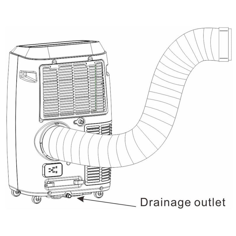 Portable Air Conditioner KYR25 2.5kW Cool Only Mobile Air Conditioning Unit c/w 1.5m Hose - Amazon and Google showing exhaust hose diagram from Bright Air