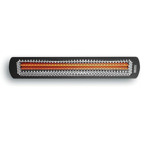 Bromic 6000W TUNGSTEN SMART-HEAT ELECTRIC 220-240V - Black shown up close in black with heater element on from Bright Air