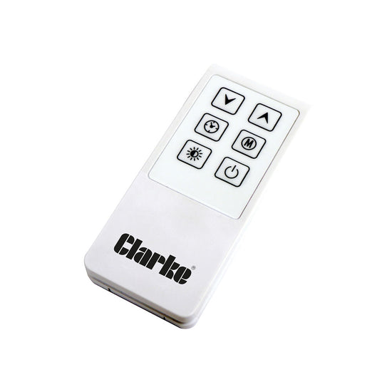 Clarke Devil 350C 2.4kW Ceramic Heater (230V) showing remote controller from Bright Air
