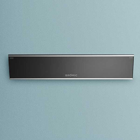 Bromic PLATINUM SMART-HEAT ELECTRIC 4500W BLACK from Bright Air shown in full view on pale green background