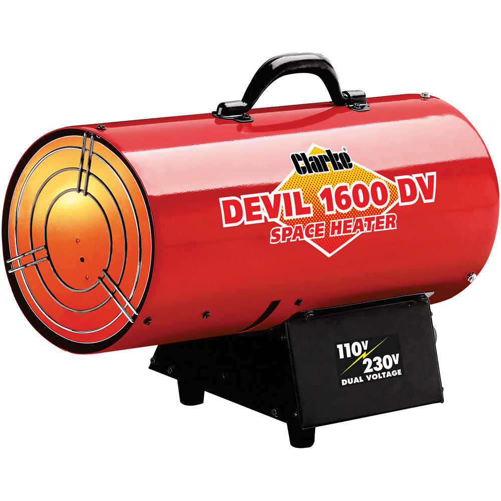 Clarke DEVIL1600DV 36.6kW Dual Voltage Propane Gas Fired Space Heater (110V/230V) from Bright Air