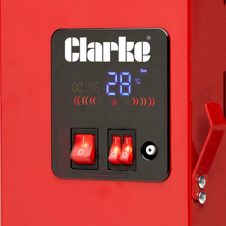 Clarke Devil 350B Ceramic Heater (110V) showing controls from Bright Air