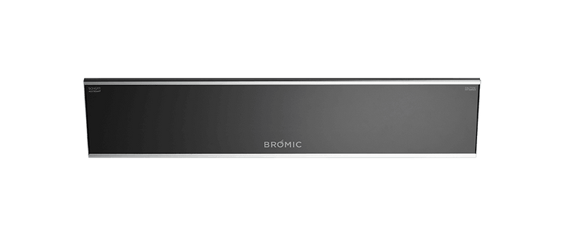 Bromic PLATINUM SMART-HEAT ELECTRIC 3400W BLACK from Bright Air in black showing logo clearly on clear background