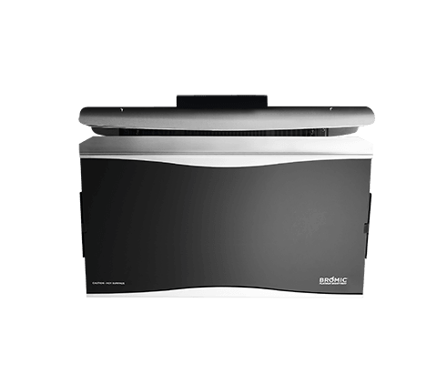 Bromic PLATINUM SMART-HEAT 300 NG OR PROPANE + HEAT DEFLECTOR SHIELD with unit off from Bright Air