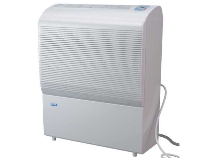 Ecor Pro D850 65 Litre Compressor Dehumidifier showing unit in full with power chord on display from Bright Air