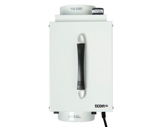 Ecor Pro DH1200 DryFan 12 Litre Desiccant Dehumidifier 230v - Free 2m Duct top view showing carry handle from Bright Air