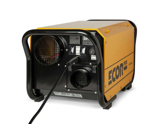Ecor Pro DH3500 Dryfan 45 Litre Desiccant Dehumidifier 230v showing rear angle and carry handle at the end from Bright Air