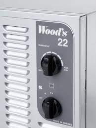 Woods SW-22FW Dehumidifier showing front control detail in white from Bright Air