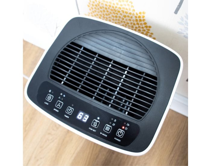 Prem-I-Air 10L Compact Compressor Dehumidifier - EH1932 from Bright Air showing top controls and grille