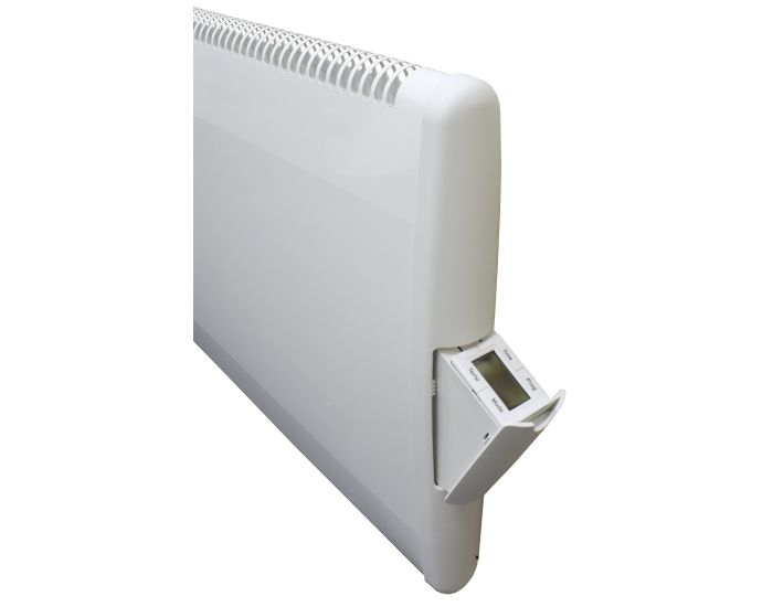 LSTE Panel Heaters with WiFi- LST500EWIFI showing side control panel open from Bright Air