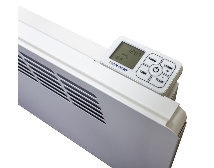 PVE150 Panel Convector Heater with Electronic 7 Day Timer showing aerial view of the control panel from Bright Air
